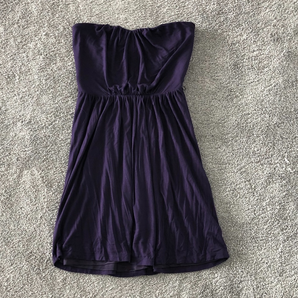 Express Strapless Mini Dress in Dark Purple